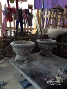 Chậu cảnh bằng đá xanh hoa văn tinh tế chất lượng cao giá tốt