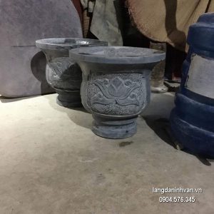 Chậu cảnh bằng đá xanh hoa văn tinh tế chất lượng tốt giá tốt