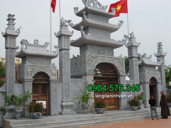 Mẫu cổng đền chùa đẹp nhất được làm từ đá xanh tự nhiên
