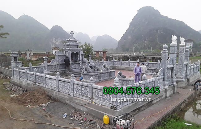 Khu Lăng mộ đá xanh đẹp chất lượng cao giá tốt của cơ sở Đá mỹ nghệ Ninh Vân