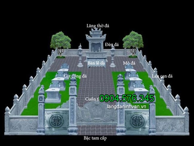 Thiết kế khu lăng mộ đá đẹp Ninh Vân chuẩn phong thủy