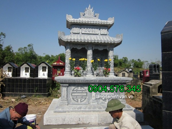 Mộ đá đôi đẹp hoa văn tinh tế chất lượng tốt giá tốt