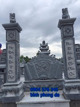 mẫu tắc môn cuốn thư, bình phong đá đẹp đặt tại lăng mộ đá - 015