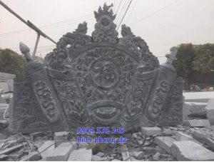 mẫu bình phong cuốn thư,tắc môn đá đẹp 2019-017