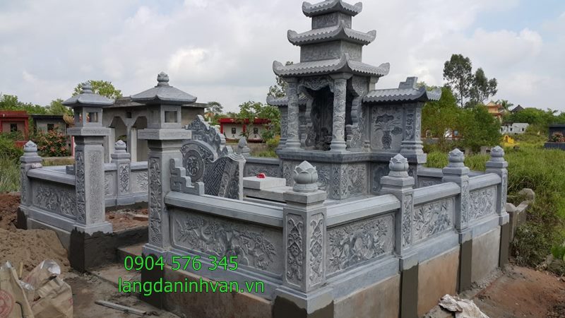 khu lăng mộ đá đẹp cuốn thư đá khu lăng mộ