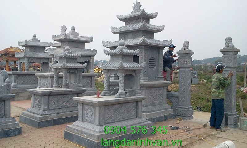 mẫu khu lăng mộ gia đình dòng họ bừng đá tại Bình Định