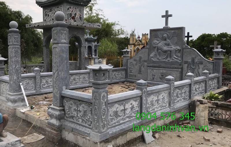 khu lăng mộ công giáo gia đình bằng đá đẹp giá rẻ