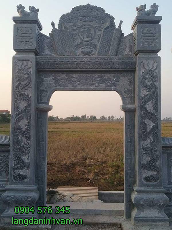 Mẫu cổng nhà thờ họ bằng đá xanh tự nhiên giá rẻ 56