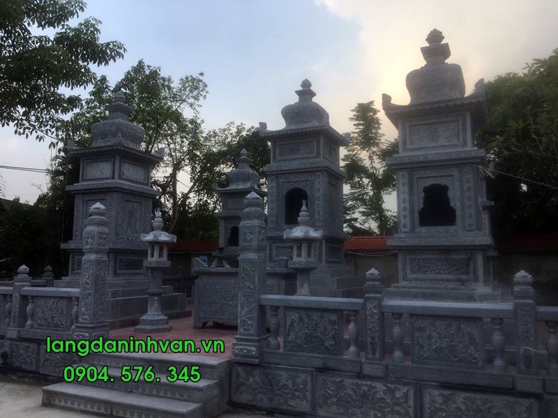 Mẫu mộ tháp bằng đá đẹp đựng tro cốt 01