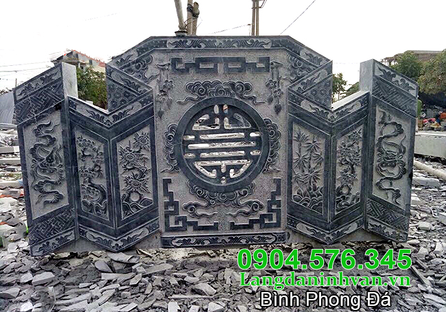 Mẫu bình phong trước lăng mộ bằng đá đẹp
