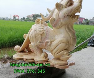 mẫu nghê đá vàng phong thủy để trong nhà bằng đá đẹp