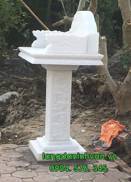 mẫu bàn thờ thiên bằng đá trắng đẹp