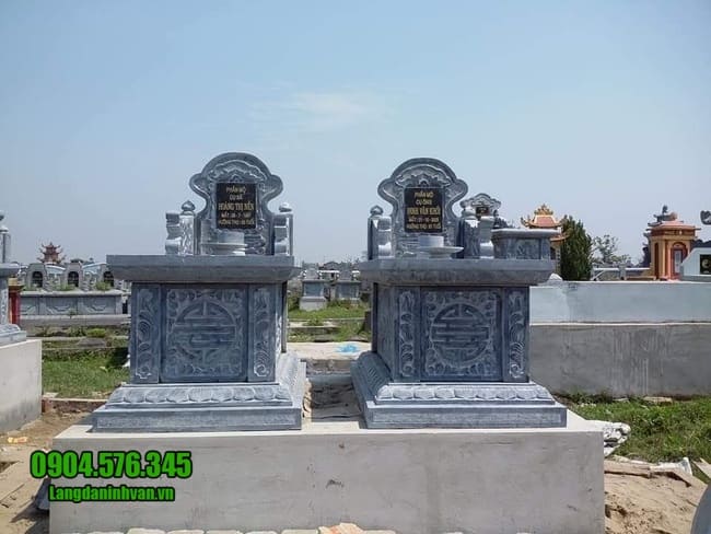 mộ đôi đá mỹ nghệ tại Bình Định đẹp
