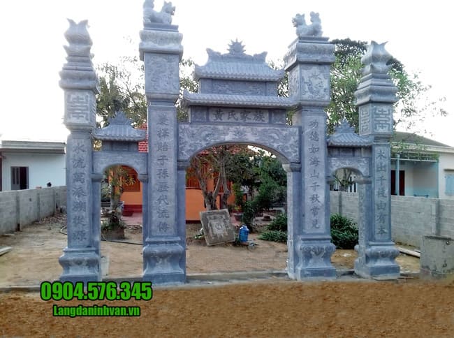 cổng nhà thờ họ bằng đá đẹp tại Hưng Yên