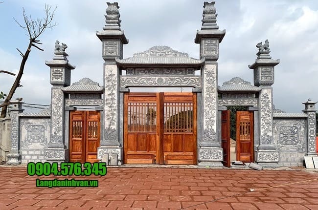 cổng tam quan bằng đá đẹp tại Thái Bình