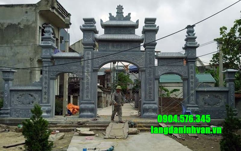 Lắp đặt cổng chùa đá tại Hưng yên