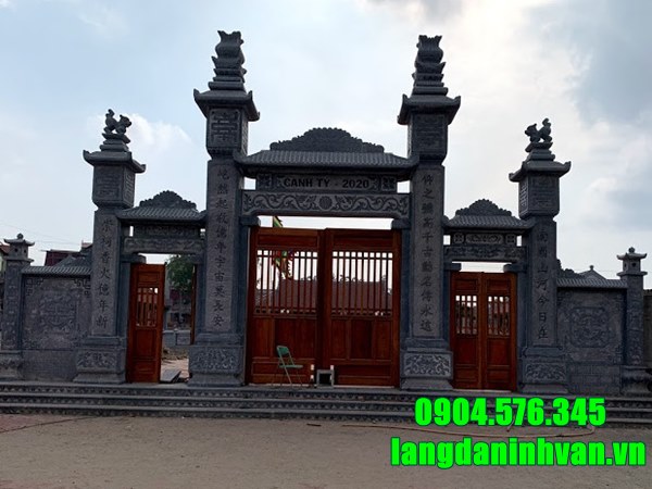 Mẫu cổng đền chùa bằng đá xanh tự nhiên đẹp