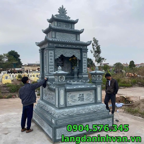 Mộ hai mái bằng đá tự nhiên đẹp Mộ hai mái bằng đá tự nhiên đẹp